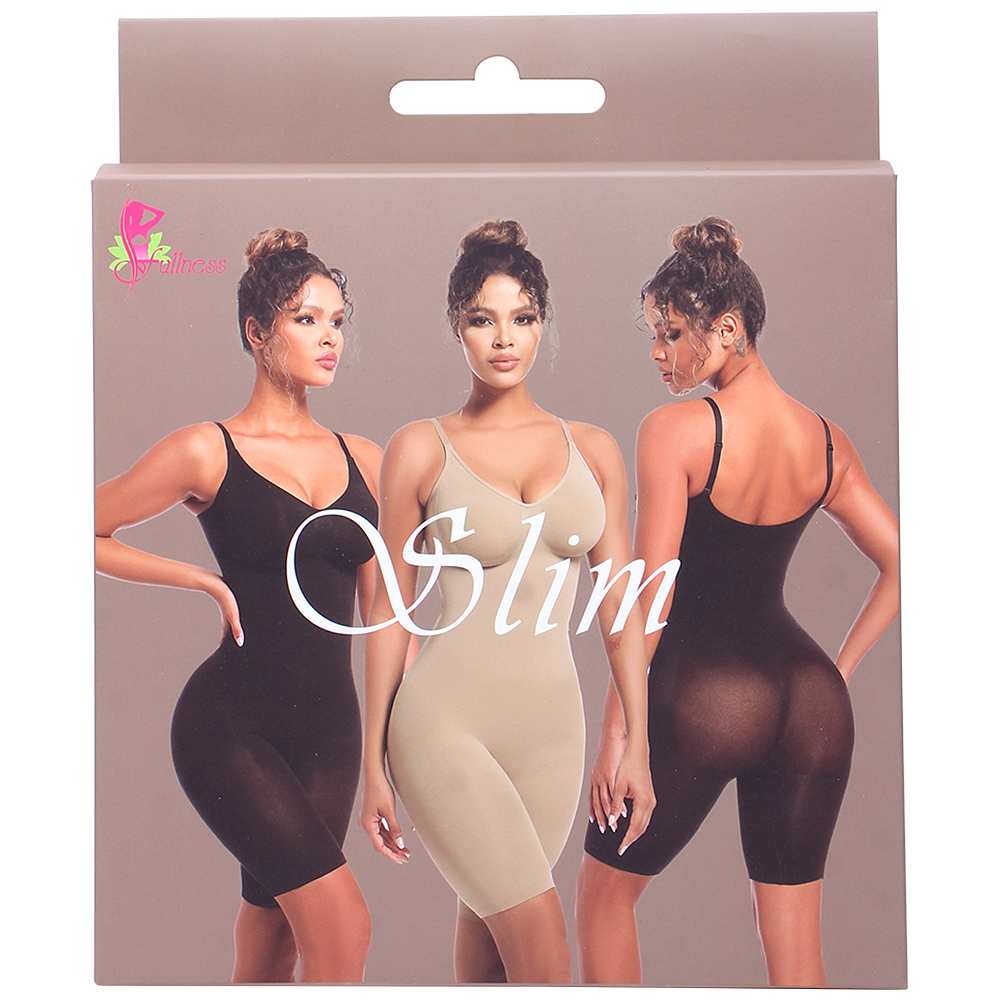 SLIM MID THIGH BODYSUIT WEAR - BLACK